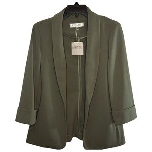 Kasper Jacket Grey Textured Open Front 3/4 Cuffed Sleeve in Size S‎  NWT